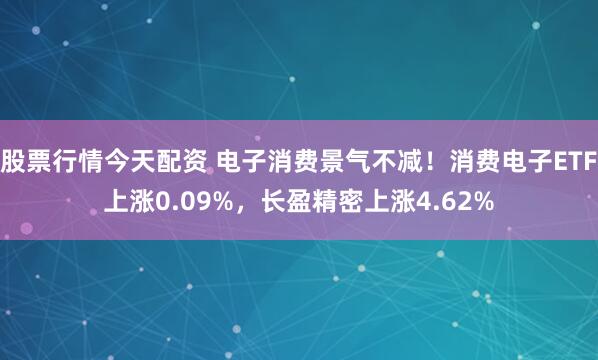 股票行情今天配资 电子消费景气不减！消费电子ETF上涨0.09%，长盈精密上涨4.62%