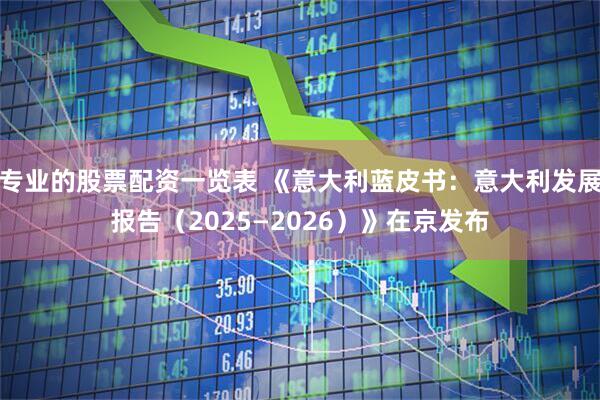 专业的股票配资一览表 《意大利蓝皮书：意大利发展报告（2025—2026）》在京发布